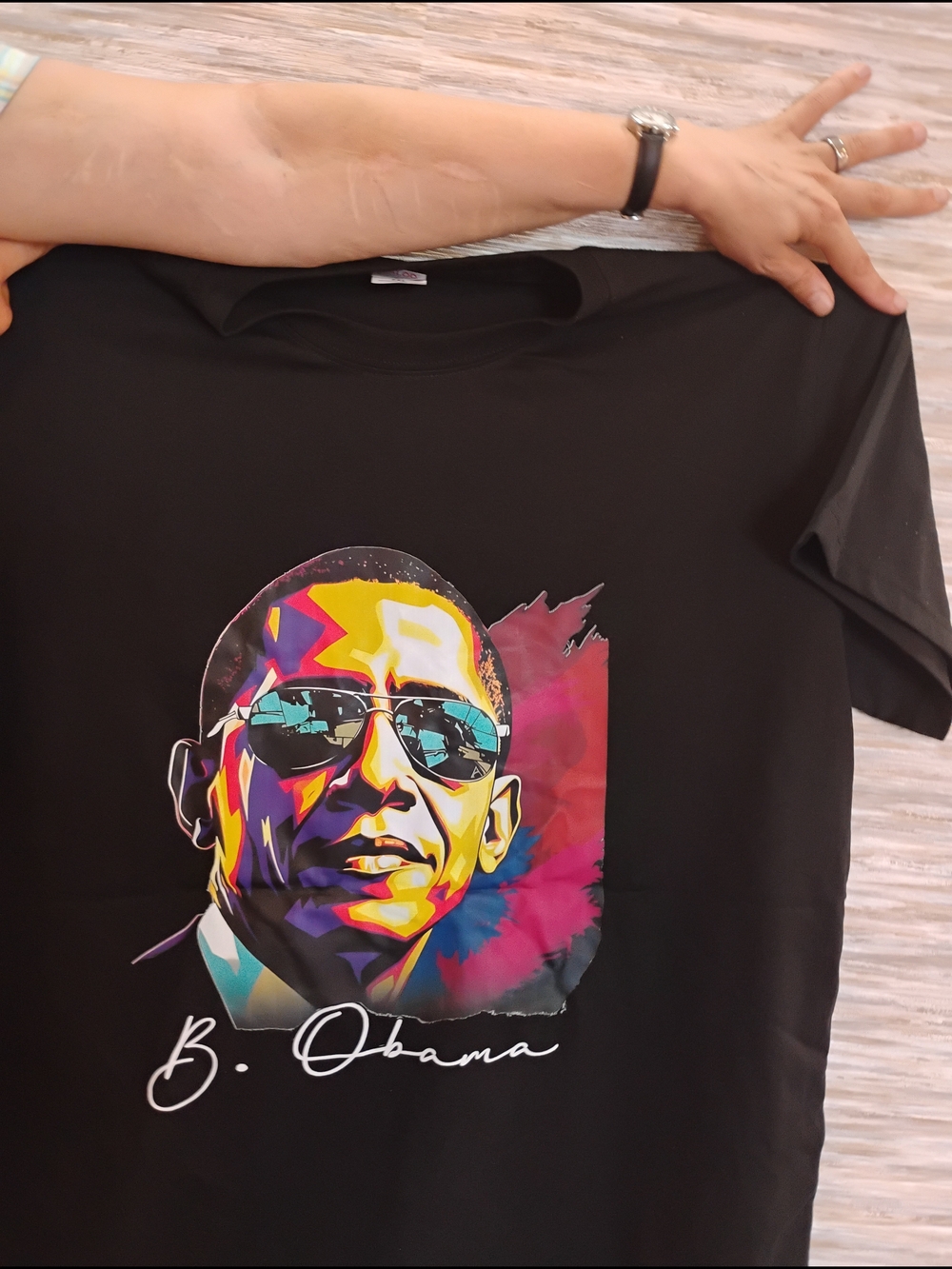 Black Graphic Short-Sleeve Men's T-Shirt President Obama XL Fits Like A 2xl